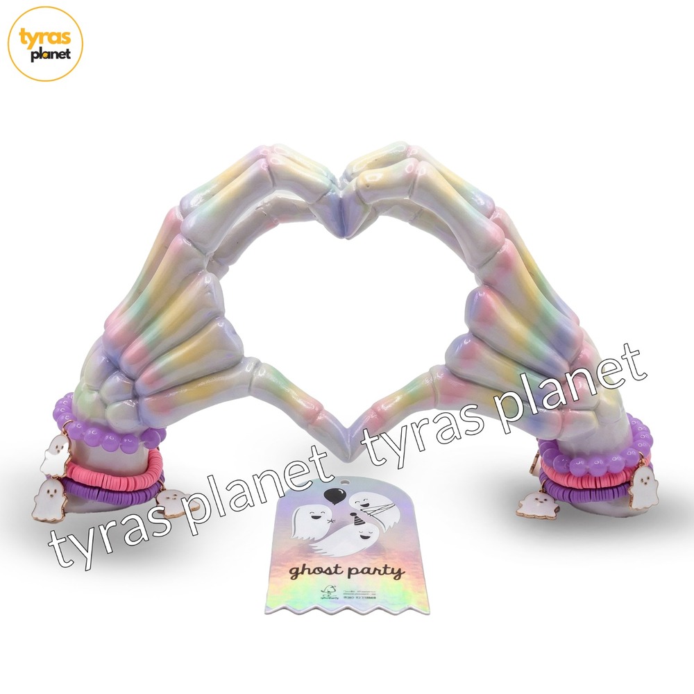 Ghost Party Halloween Pastel Heart Skeleton Hands With Friendship Bracelets